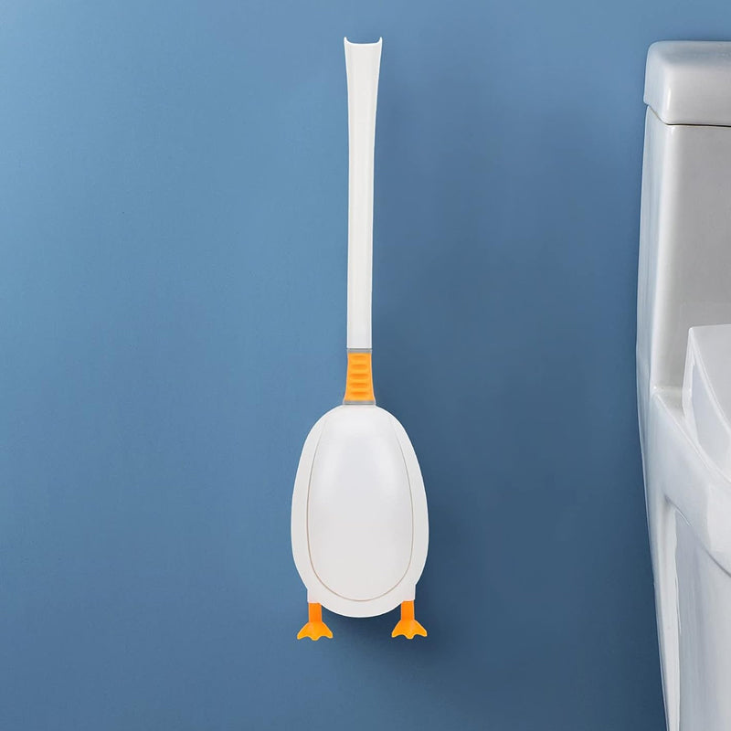 Wall Mounted Diving Duck Style Toilet Cleaning Brush with Base_3